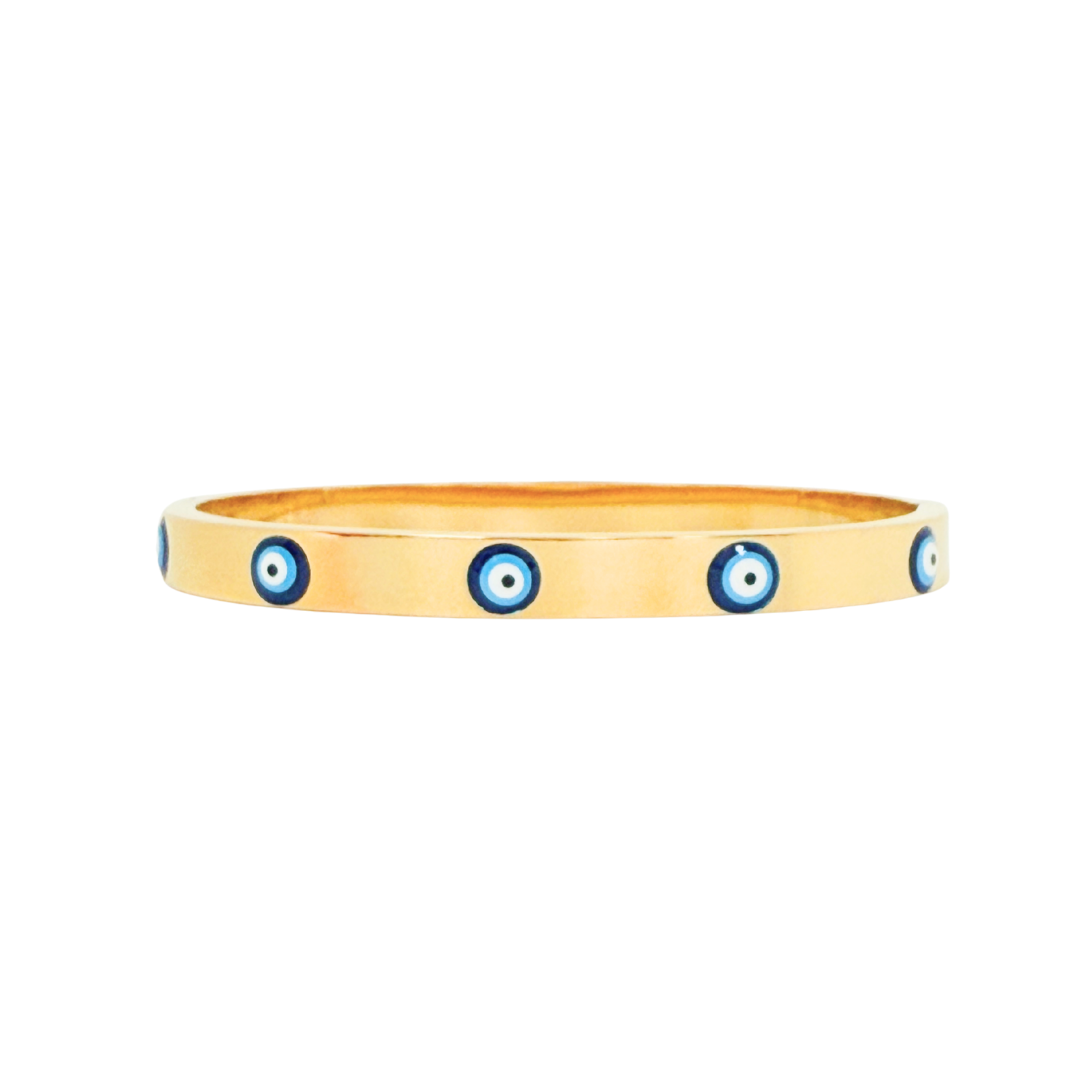 Eye Oval Hinged Stainless Steel Bangle