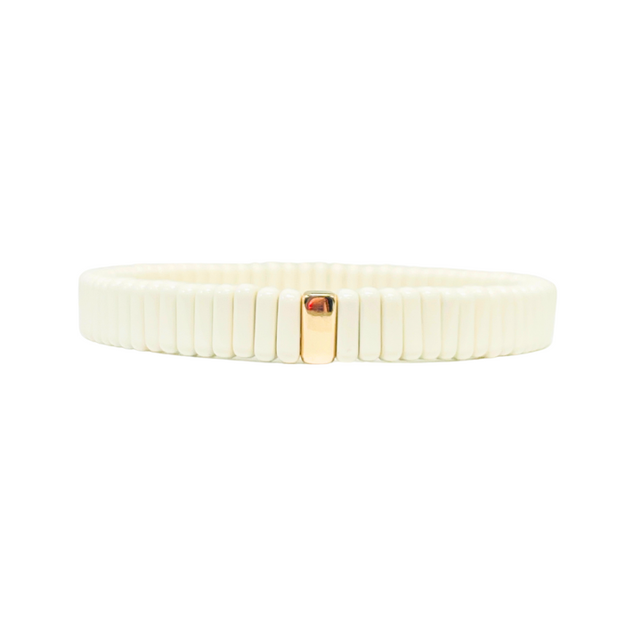 NEW! Boho Enamel Tile Bracelet | Cream Skinny Tiles
