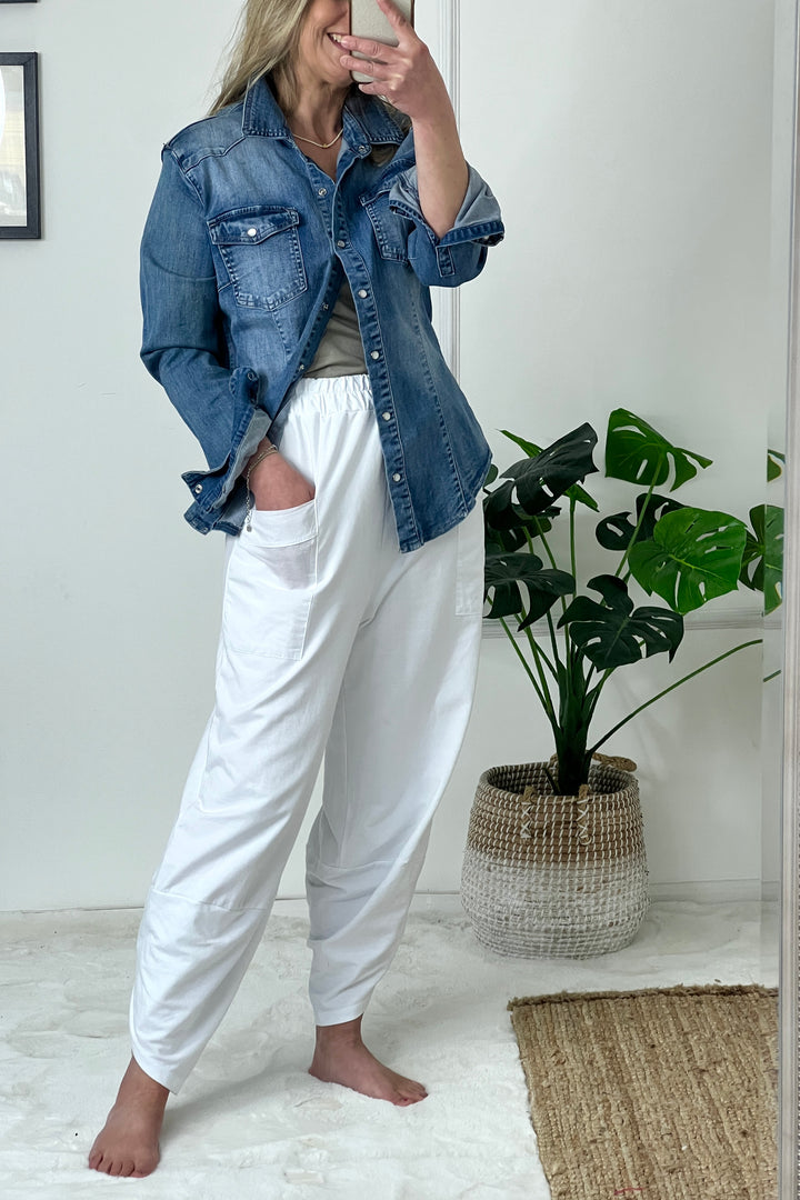 Gabriella Cotton Barrel Leg Joggers