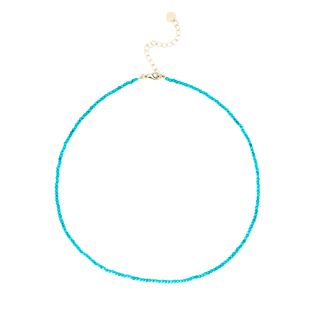 Mini Beaded Choker Necklace | Turquoise