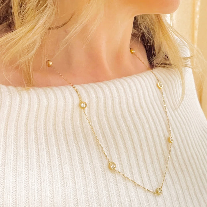 Crystal Chain Stainless Steel Necklace