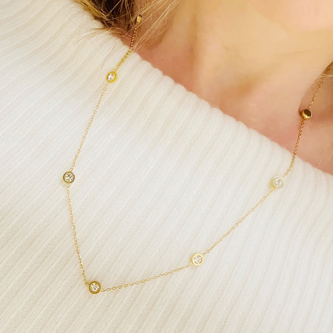 Crystal Chain Stainless Steel Necklace