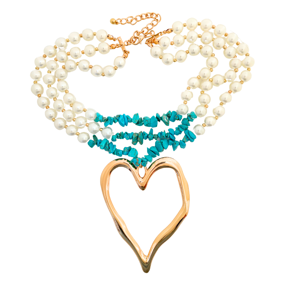 Chunky Heart Charm Necklace