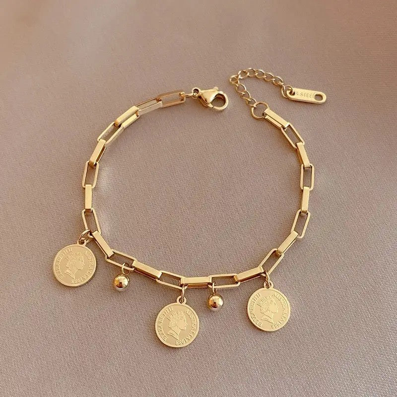Coin Charm Bracelet