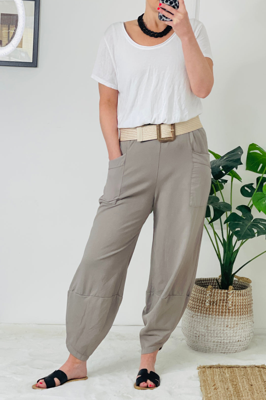 Gabriella Cotton Barrel Leg Joggers