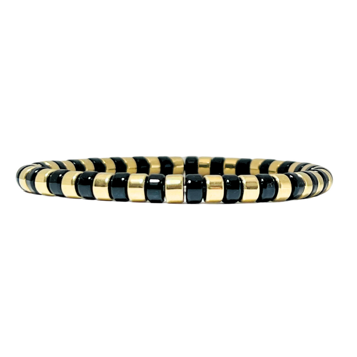 Boho Stacker Bracelet | Black x Gold