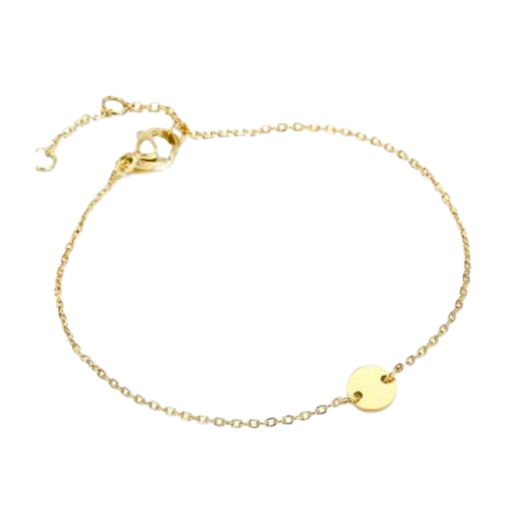 Dainty Circle Stainless Steel Bracelet | Gold
