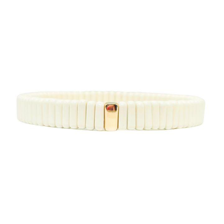 NEW! Boho Enamel Tile Bracelet | Cream Skinny Tiles