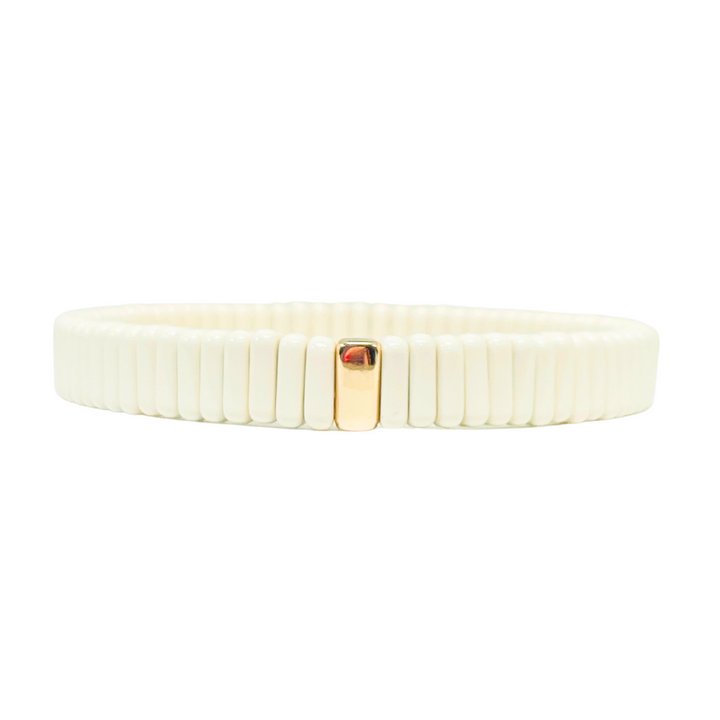 NEW! Boho Enamel Tile Bracelet | Cream Skinny Tiles