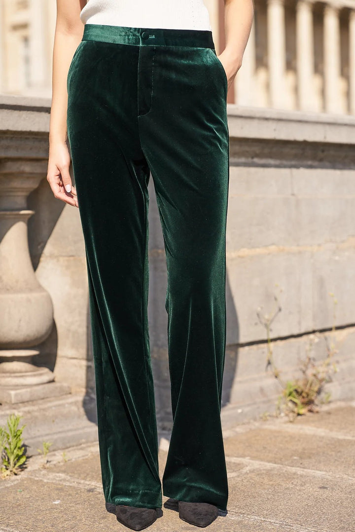 Riley Velvet Trousers | Emerald Green