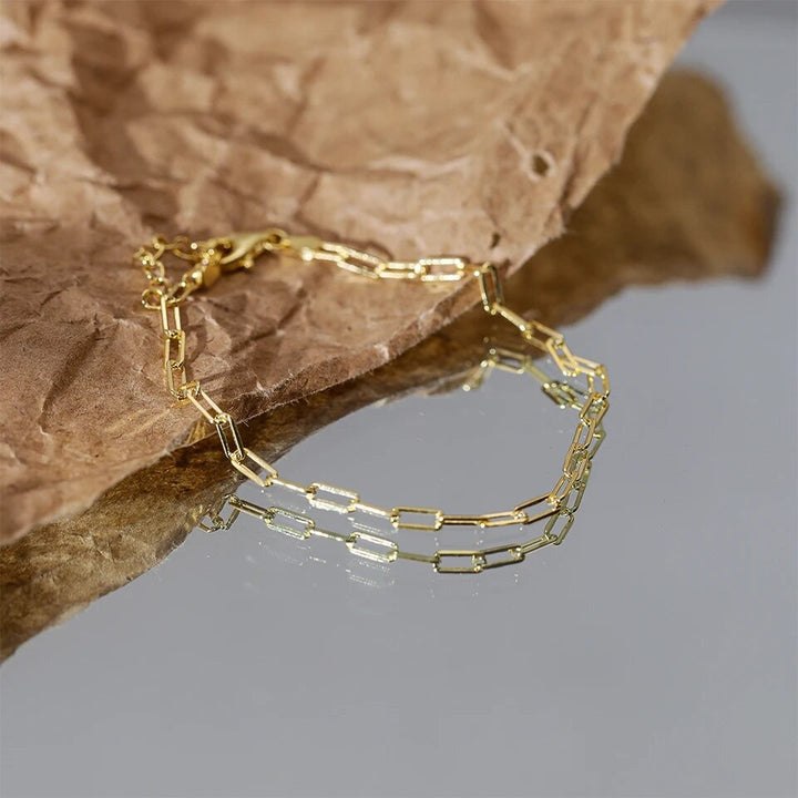 Mini Paperclip Chain Stainless Steel Bracelet | Gold