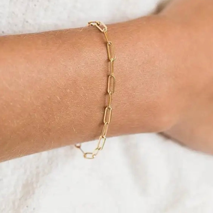 Mini Paperclip Chain Bracelet | Gold