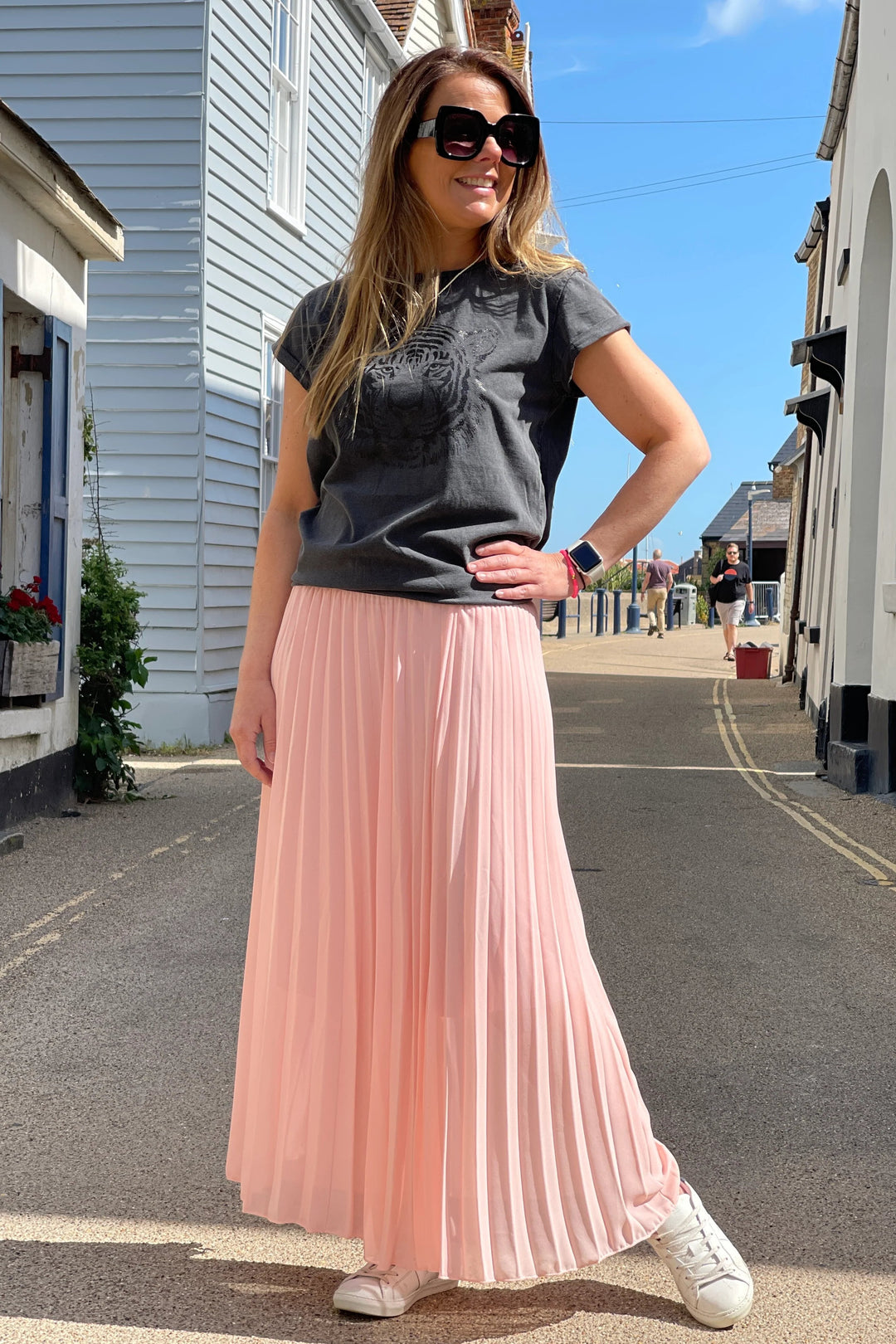 Pleated Maxi Skirt | Petal Pink