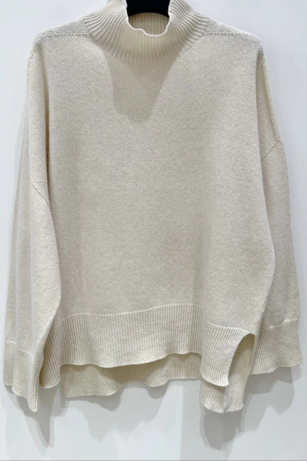 Delphine Cashmere Blend Funnel Knit - colours to choose, cream or grey