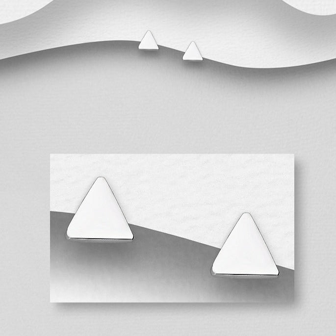 925 Silver Mini Triangle Studs