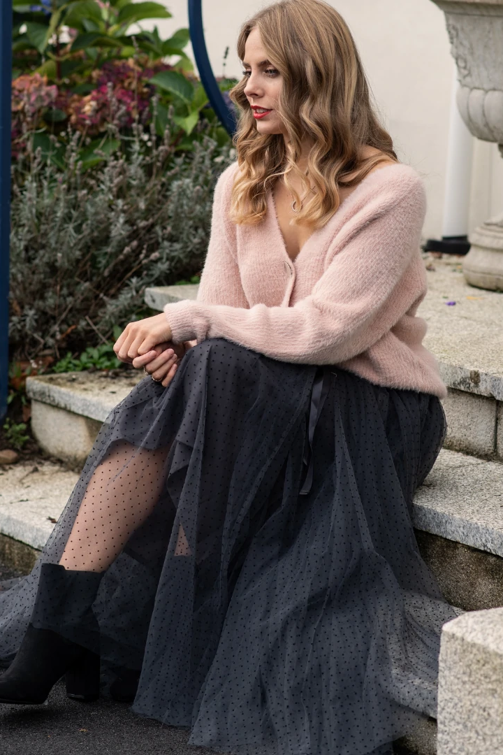 Grey tulle top maxi skirt uk