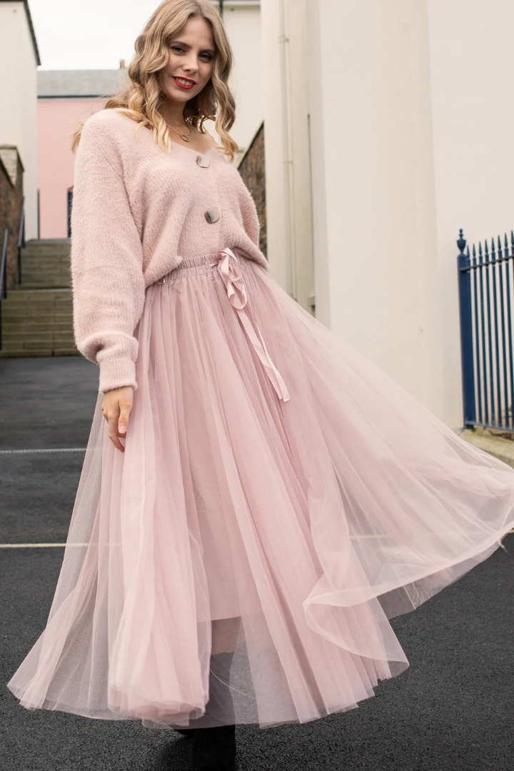 Grace Tulle Skirt Dusky Rose