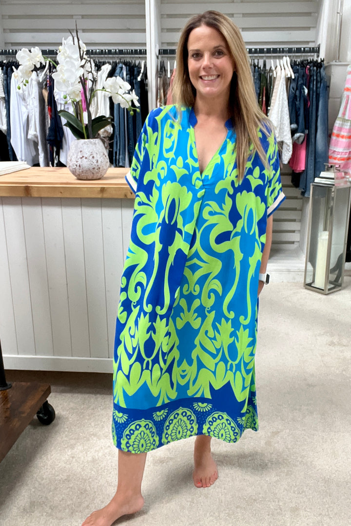 Seville Dress | Sea Blue x Green