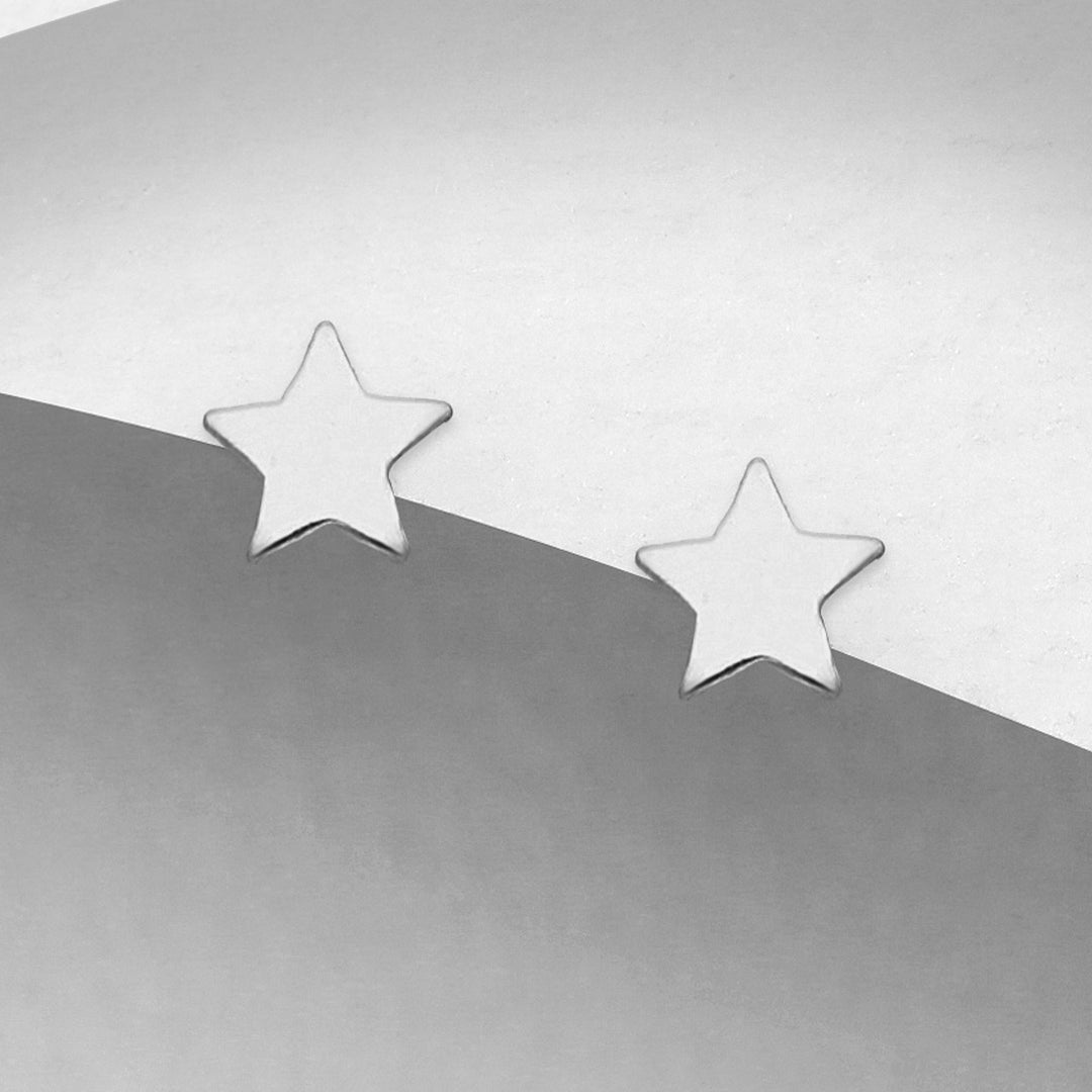 925 Silver Earrings | Tiny Star Studs