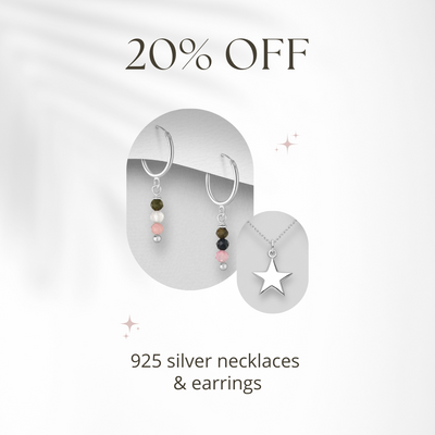 20% off 925 silver earrings & necklaces