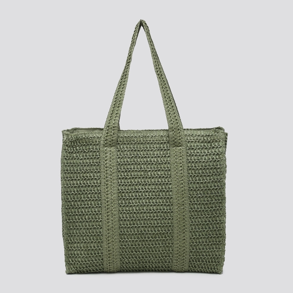 Woven Straw Shopper Bag