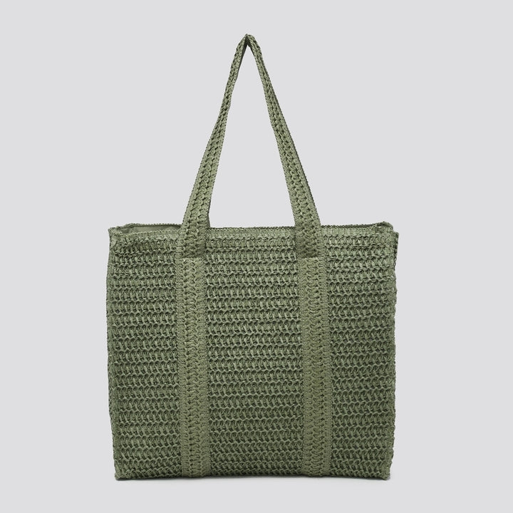 Woven Straw Shopper Bag