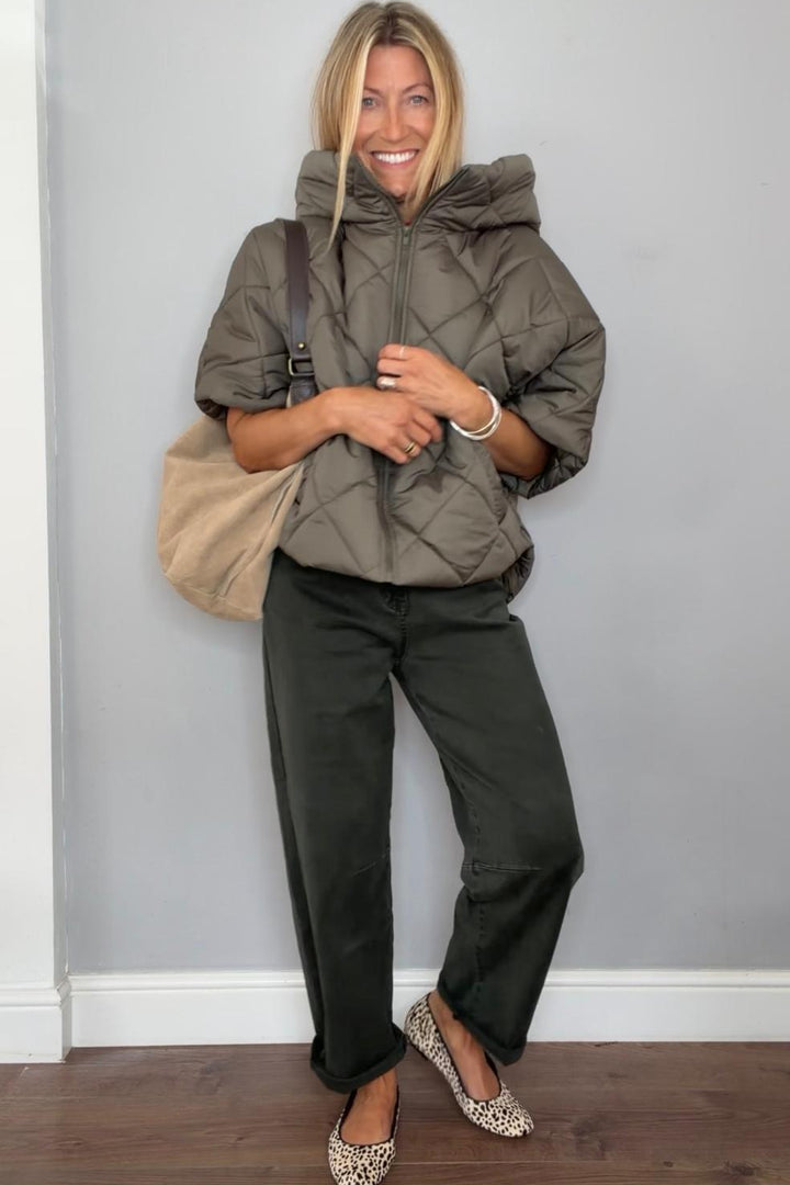 *** PRE ORDER *** Brooke Hooded Quilted Funnel Neck Coat
