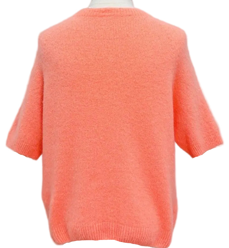 Sophia Tangerine Orange Alpaca Blend Crew Knit Jumper