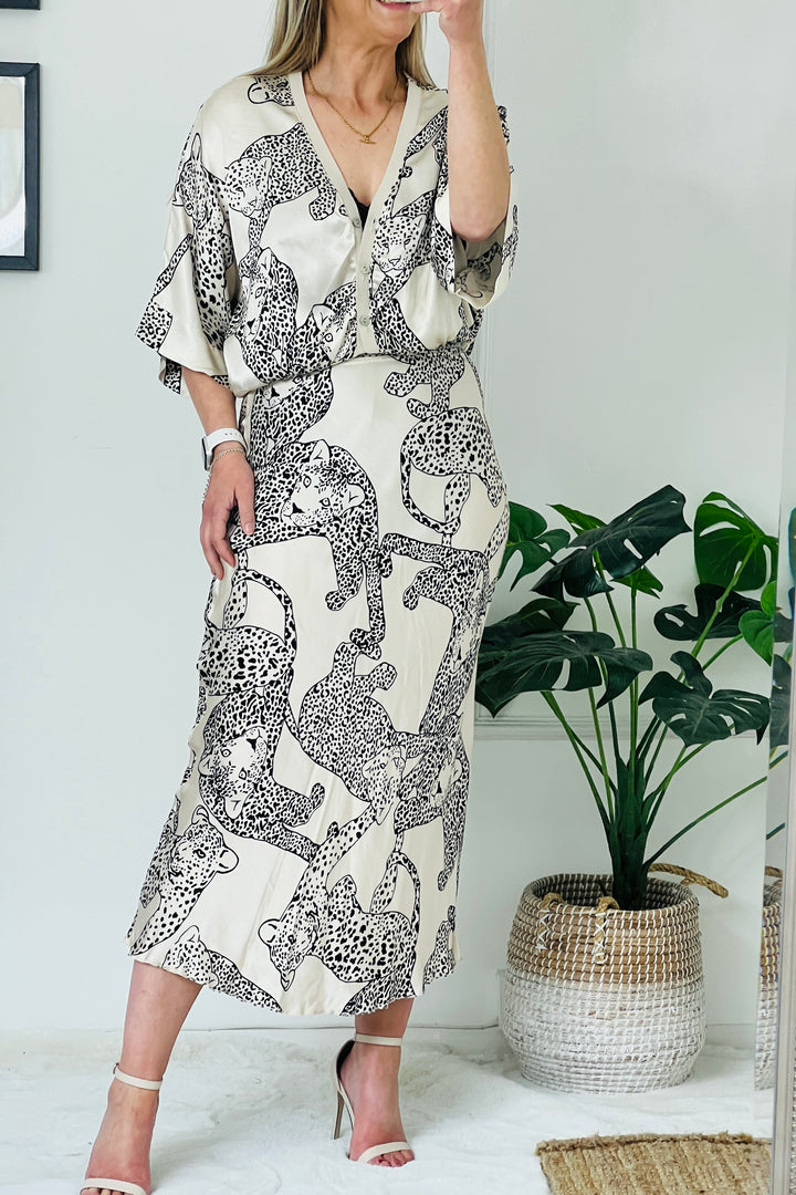 Evelyn Leo Satin Slip Skirt