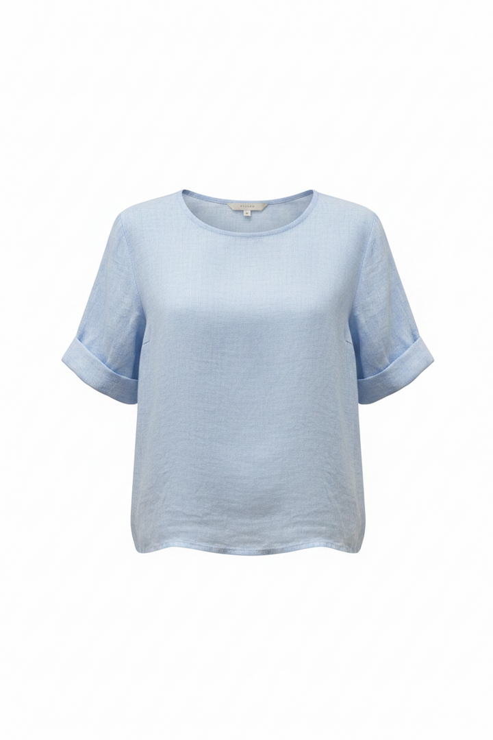 Francesca Button Back Linen Top Blouse