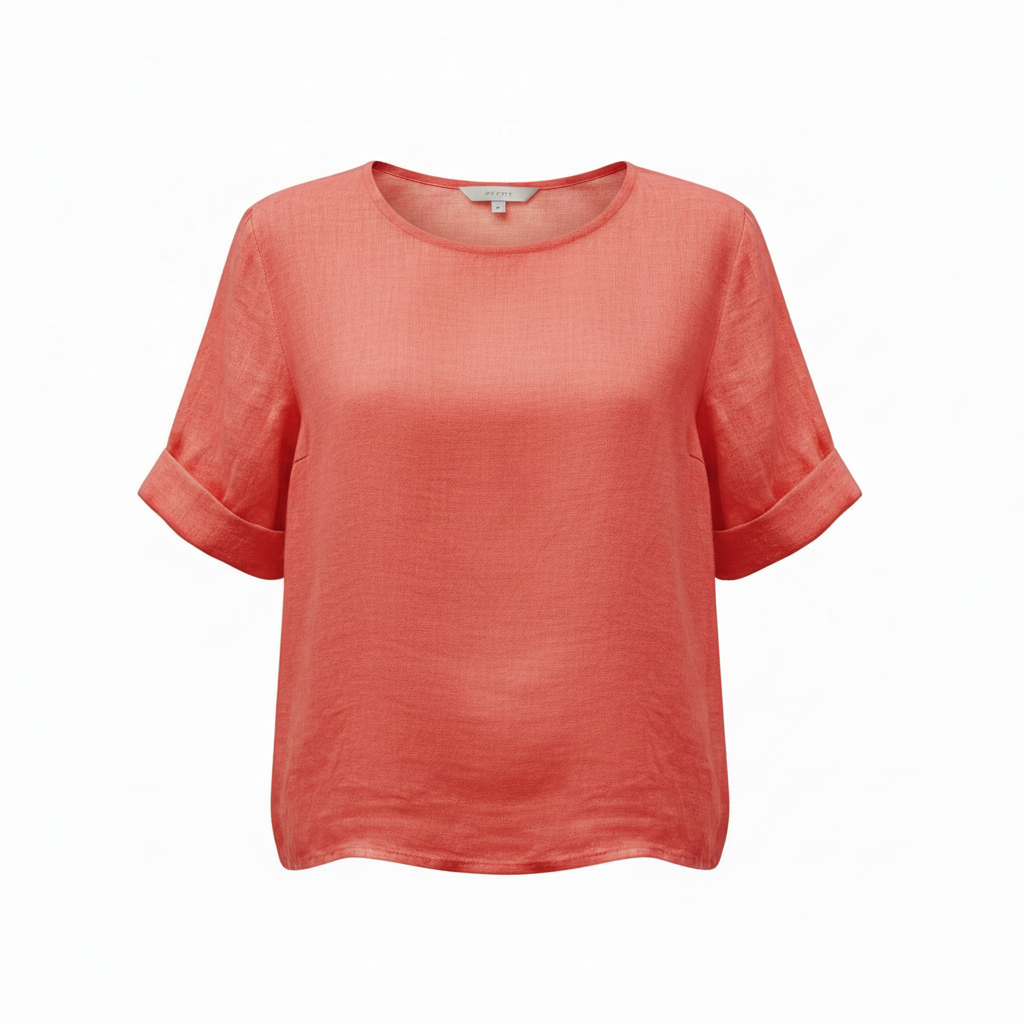 Francesca Button Back Linen Top Blouse