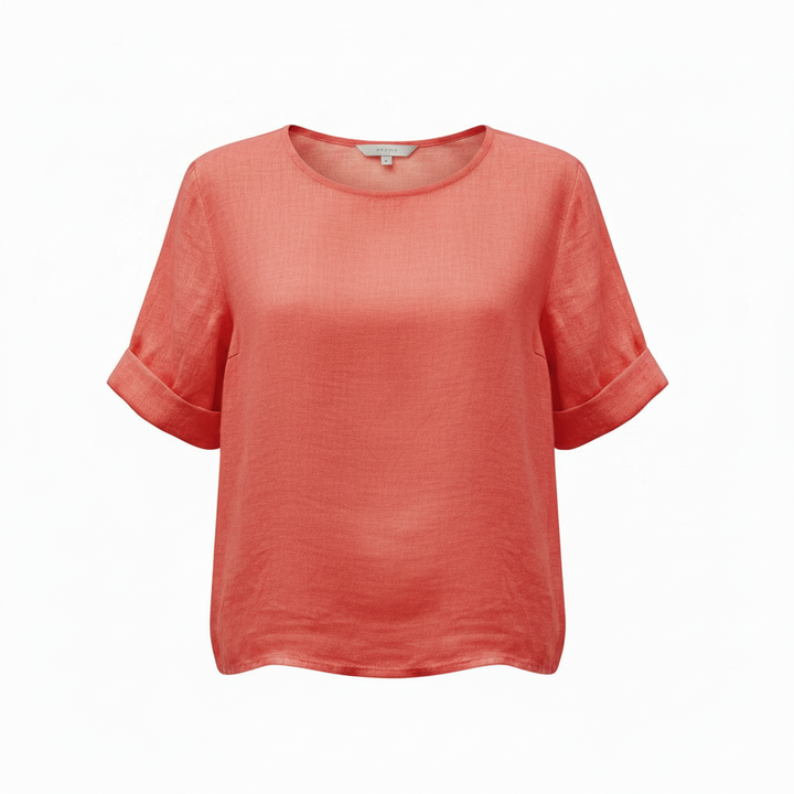 Francesca Button Back Linen Top Blouse