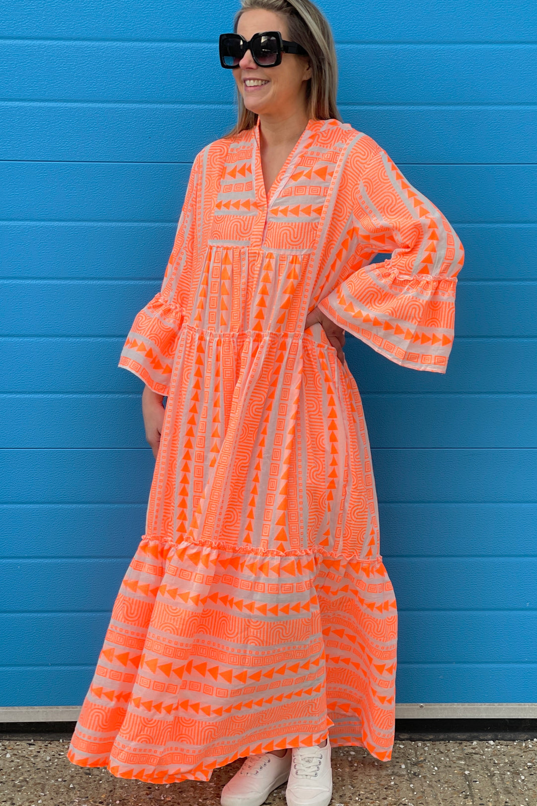 Farah Dress | Neon Coral