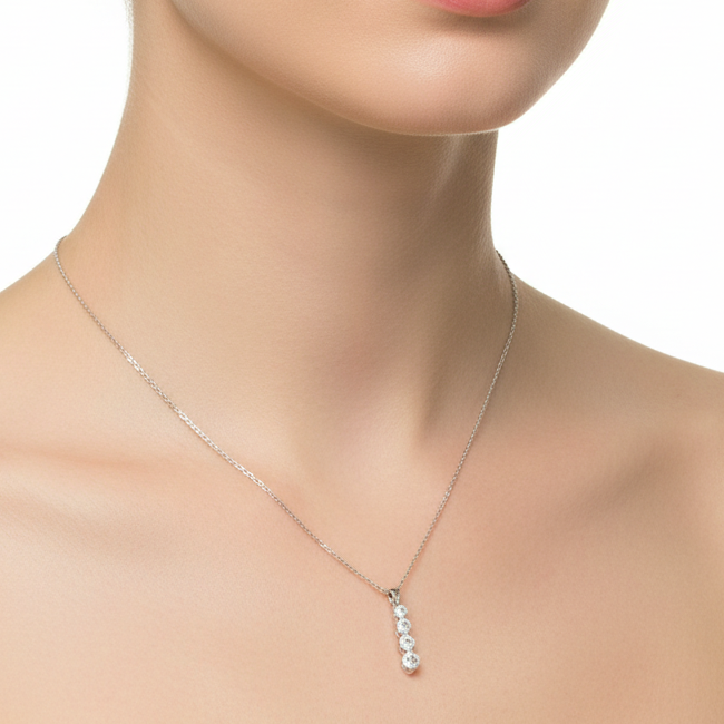Cubic Zirconia Drop Necklace