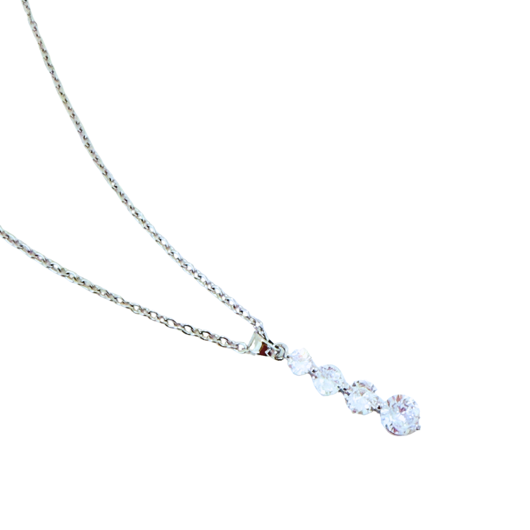 Cubic Zirconia Drop Necklace