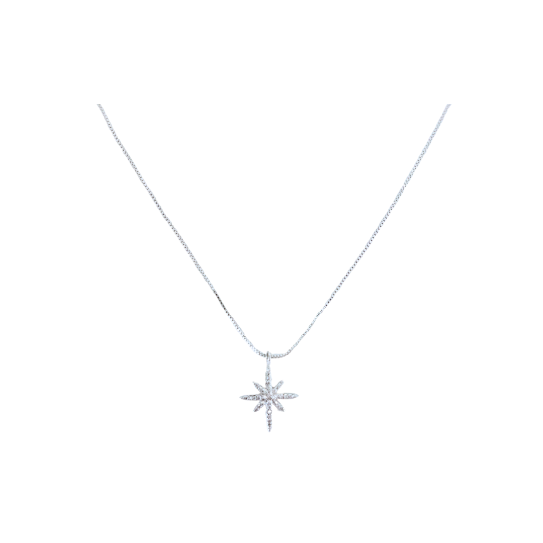 North Star Diamante Necklace | Silver