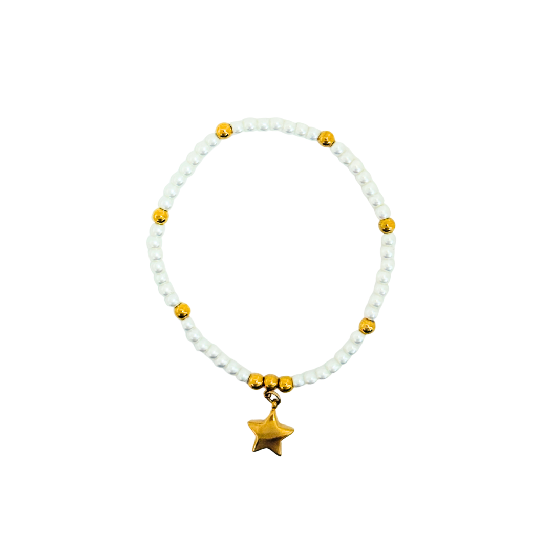 Pearl Charm Stainless Steel Bracelet