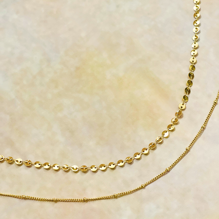 Set of 2 Layer Necklace | Gold