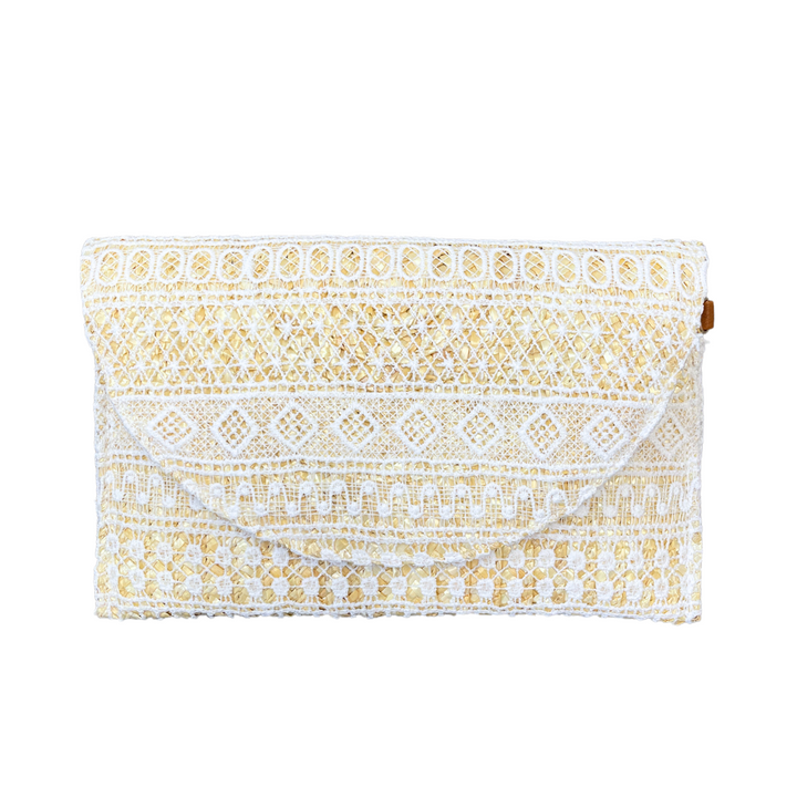 Lace Envelope Clutch Bag | Cream