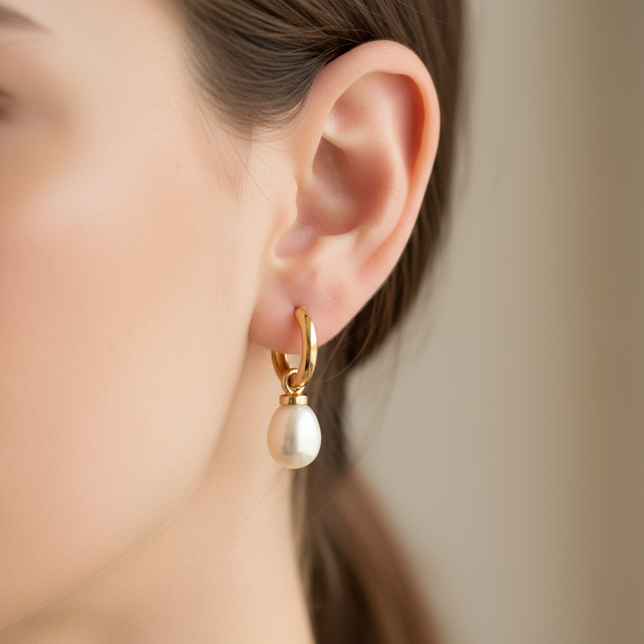 Pearl Hoop Earrings