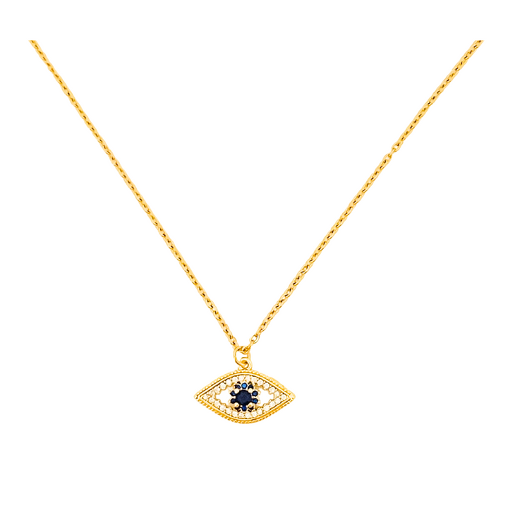 Boho Eye Amulet Enamel Necklace | Gold