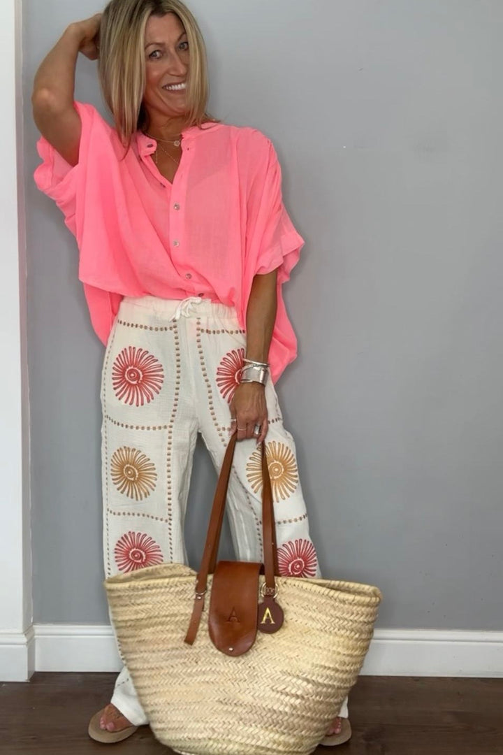 Tate Neon Coral Blouse