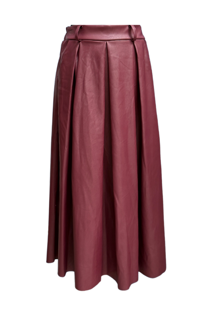 *** PRE ORDER *** Roxie Vegan Leather Pleather Skirt - Chocolate, Black and Burgundy colours