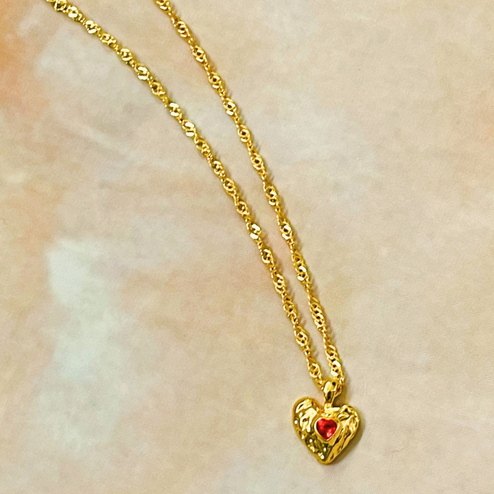 Rose Heart Necklace | Gold