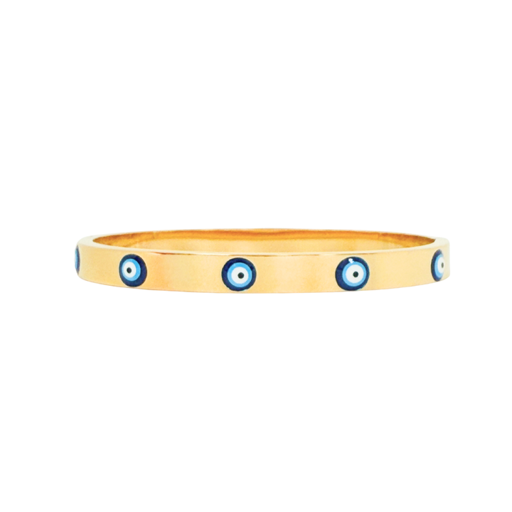 Eye Oval Hinged Stainless Steel Bangle