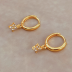 Crystal Flower Huggy Hoop Earrings