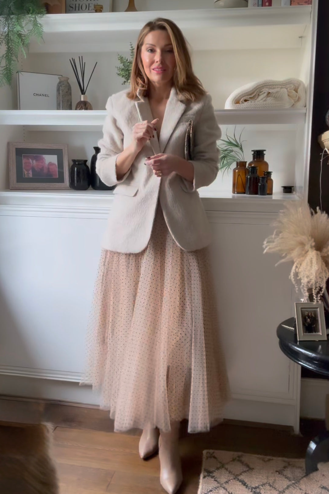 *** PRE ORDER *** Polka Dot Maxi Tulle Skirt | Creme