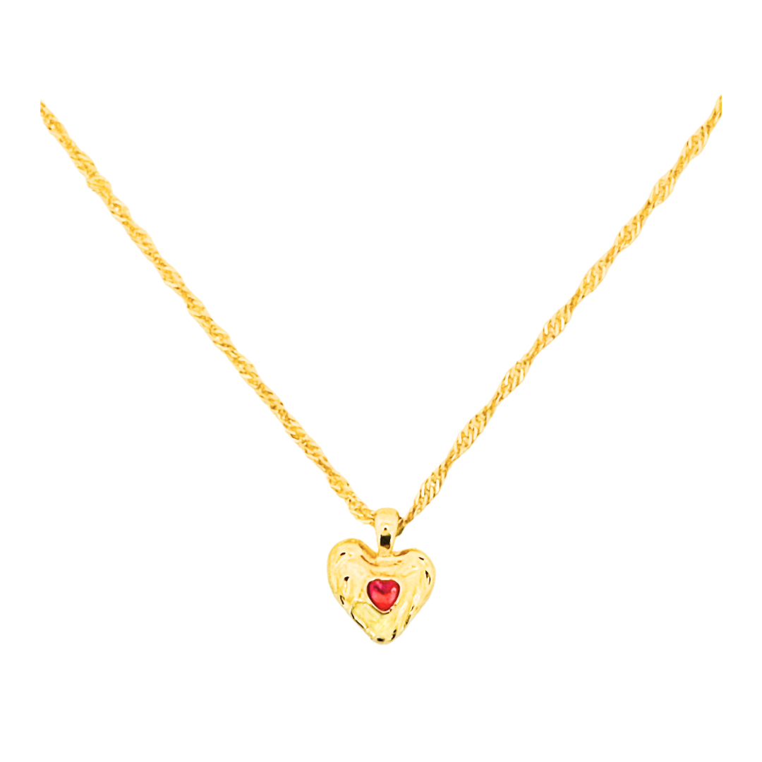 Rose Heart Necklace | Gold