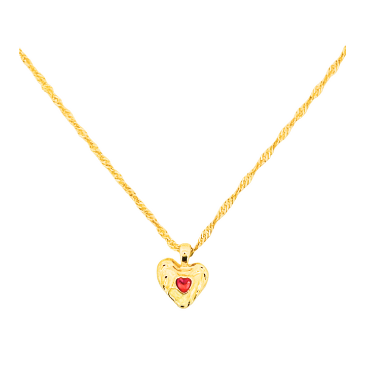 Rose Heart Necklace | Gold