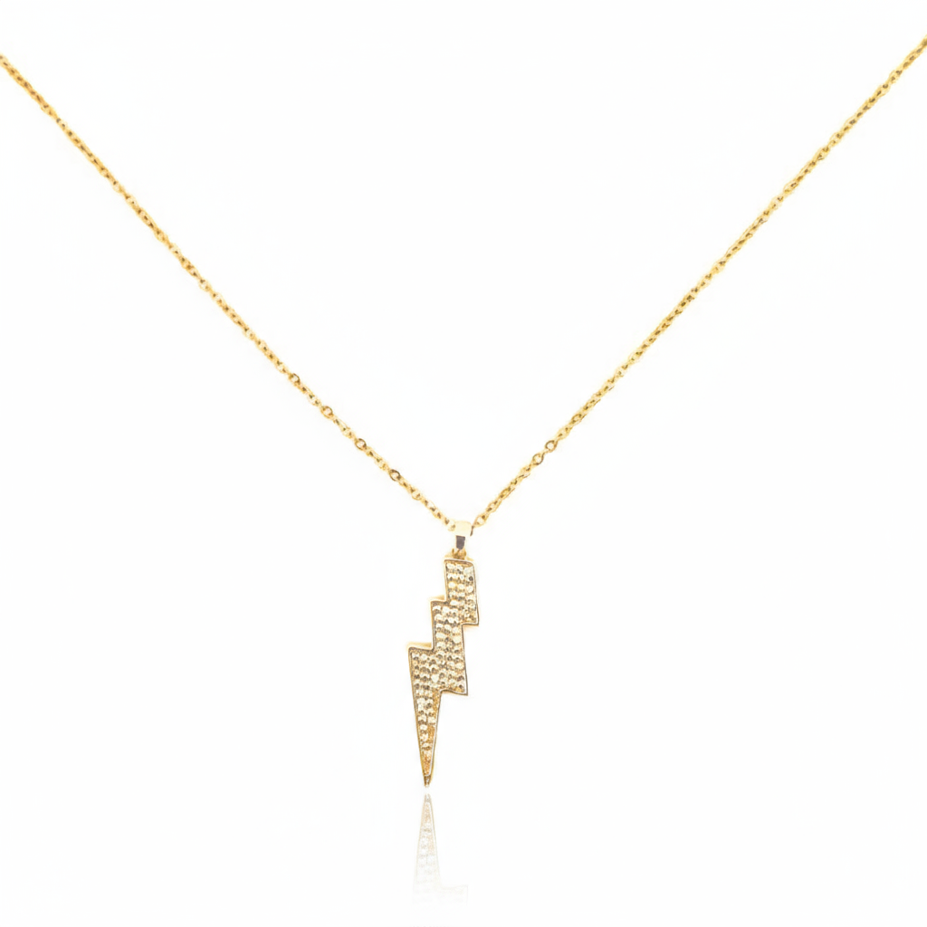 Cubic Zirconia Bolt Necklace